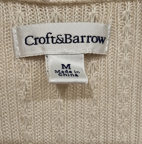 Croft & Barrow Women's Beige Open-Front Sleeveless Cardigan-Size M - Picture 3 of 5